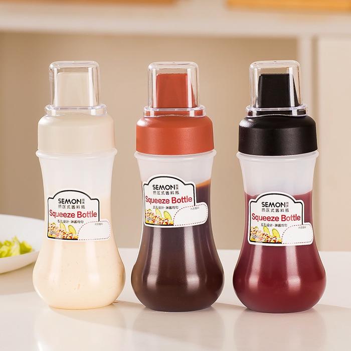 Gambar AGB - ABTS1470 Botol Saus SEMON 5 Lubang / Cuka / Mayonaise 280ML - BLACK dari Onlineshop Homeware undefined Tokopedia