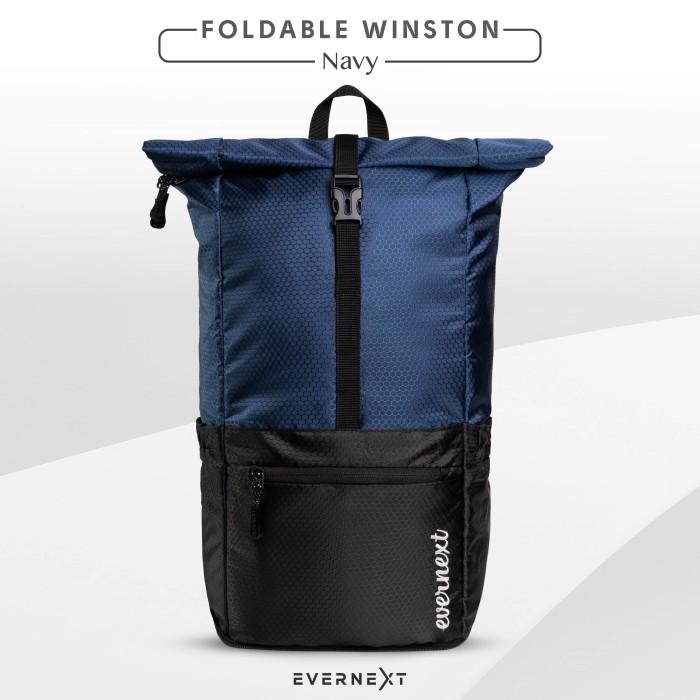 Gambar Tas Ransel Lipat Pria WINSTON Foldable Bag Tas Punggung Travelling Bes - NAVY dari evernextco undefined Tokopedia