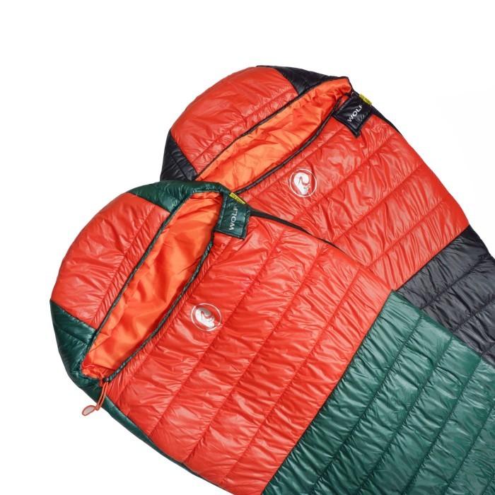 Gambar sleeping bag WOLF dacron quilting 6oz palava adv original - Hijau ARmy-Oren dari FLAMINGO CAMP undefined Tokopedia