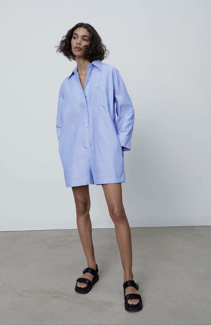 Jual Jumpsuit Playsuit Wanita Blue One Piece Import F-549954 L