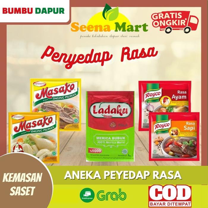 Gambar Penyedap Rasa Bumbu Dapur Royco Ayam Sapi Masako Ladaku Lada Bubuk - royko sapi dari Seena Mart undefined Tokopedia
