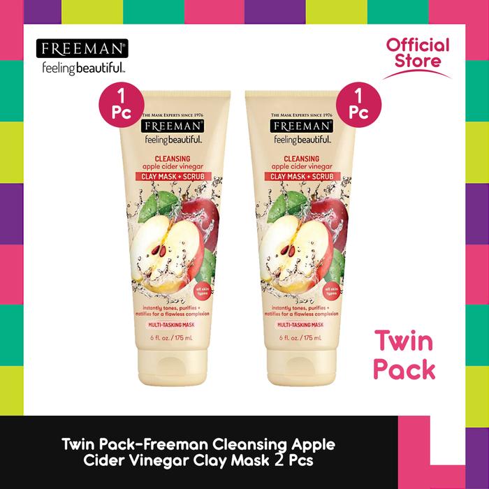 Gambar Twin Pack-Freeman Cleansing Apple Cider Vinegar Clay Mask 2Pcs dari Freeman Official Store undefined Tokopedia