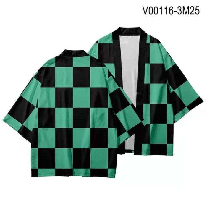 Gambar Baju Kimono Demon Slayer Dewasa Haori Anime Tanjiro Giyu Kanji Jepang - Tanjiro Kamado, M dari Yos Kostum Cosplay undefined Tokopedia