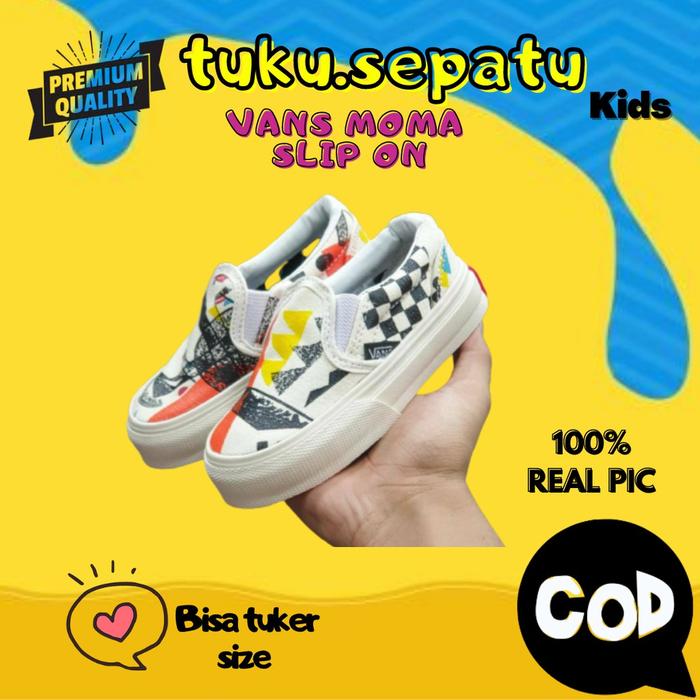 Gambar Sepatu Anak Laki Laki Perempuan Vans Moma Sneaker Slip On Slipon - 21 dari tuku sepatu kids undefined Tokopedia