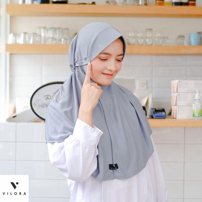 Gambar HIJAB KERUDUNG JILBAB VILORA SEKOLAH ORI MURAH - Abu sedang, L dari Fanaya Seribu undefined Tokopedia