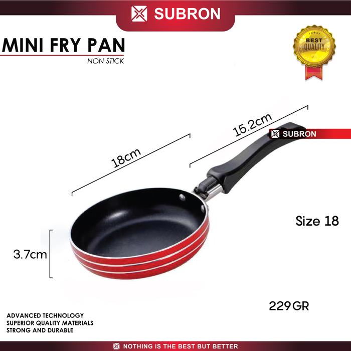 Gambar SUBRON Frying Pan FryPan Lapis Teflon Non-Stick Anti Lengket 18cm 20cm - 18cm dari SUBRON KITCHENWARE undefined Tokopedia
