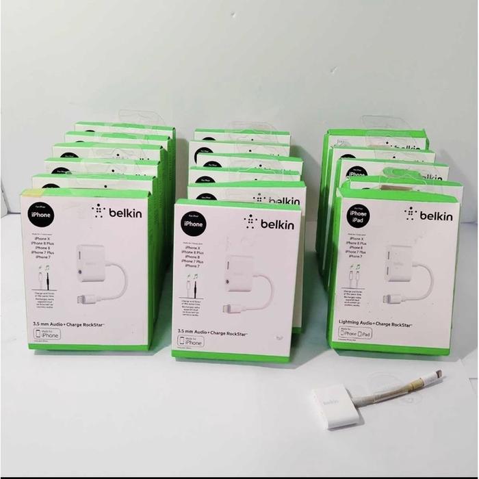 Jual Belkin lightning audio charger rockstar converter jack iphone