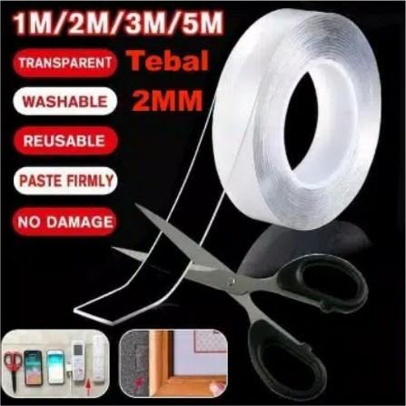 Gambar Double Tape Nano Doubletape Bening 1M 2M 3M 5M Tebal 2MM Transparan - 3 Meter dari Vinyx Shop_NEW undefined Tokopedia