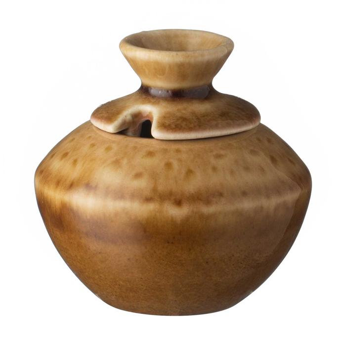 Gambar Sugar Bowl / Tempat Gula Jenggala Jamu 7.5 x 7.5 x 7 cm Coklat dari Jenggala Keramik Bali undefined Tokopedia