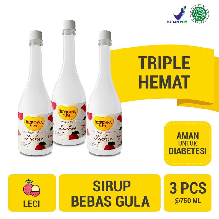 Gambar Triple Pack - Tropicana Slim Sirup Leci 750ml - Sirup Bebas Gula SP dari jaygroceri48 undefined Tokopedia