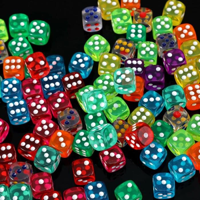 Gambar (16mm) Dadu Warna Transparan untuk Mainan Ular Tangga / Board Game dari Kyuti Shop undefined Tokopedia