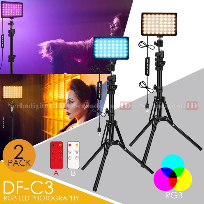 Gambar COSTA DF C3 K2L RGB LED Studio Lighting 2500-6500K Wireless Control dari indira-sloper undefined Tokopedia