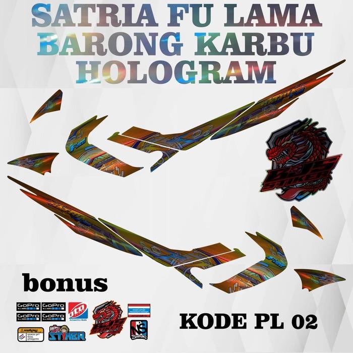 Gambar decal stiker striping hologram SATRIA FU LAMA BARONG PL 002 NEW - Orange dari BJS STIKER CUSTOM STIKER MOTOR undefined Tokopedia