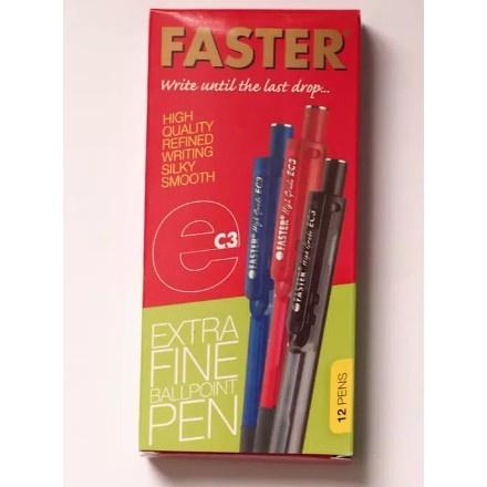 Gambar BOLPEN FASTER CETEK EC3 0.7 MM HITAM PULPEN BALLPOINT EXTRA FINE ATK dari Jojo Shop Official undefined Tokopedia