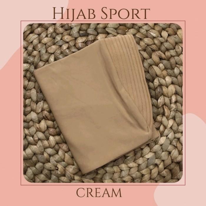 Gambar Jilbab Bergo sport hijab olahraga hijab instan jersey - cream dari Nasantihijrah undefined Tokopedia