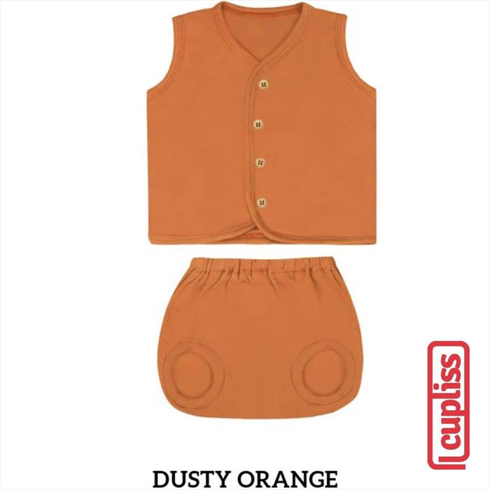 Gambar Dusty Orange Little Palmerhaus Button Tee Sleeveless Baju Bayi Kancing - 0-6 bulan dari Cupliss undefined Tokopedia