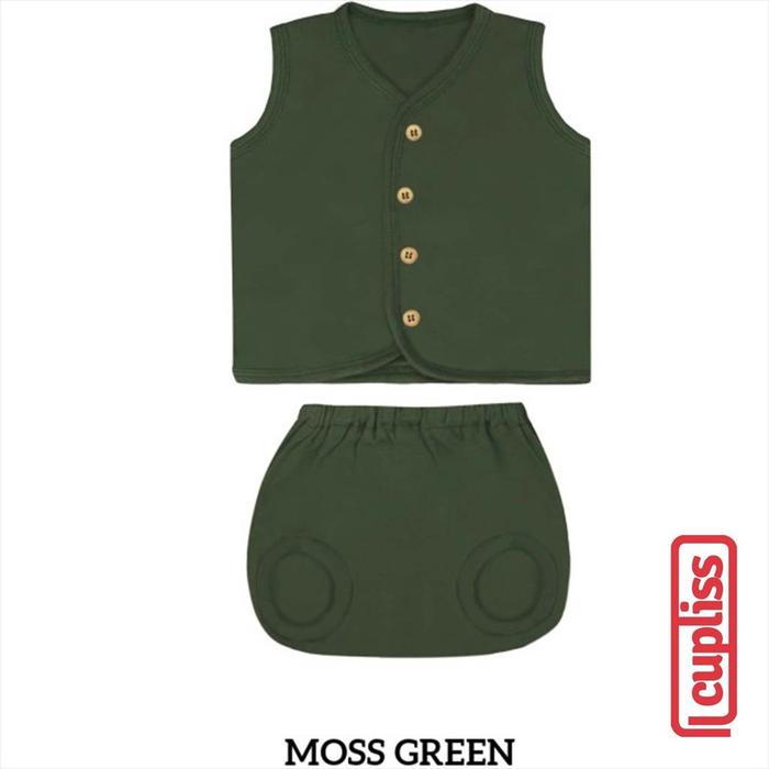 Gambar Moss Green Little Palmerhaus Button Tee Sleeveless Baju Bayi Kancing - 6-12 bulan dari Cupliss undefined Tokopedia
