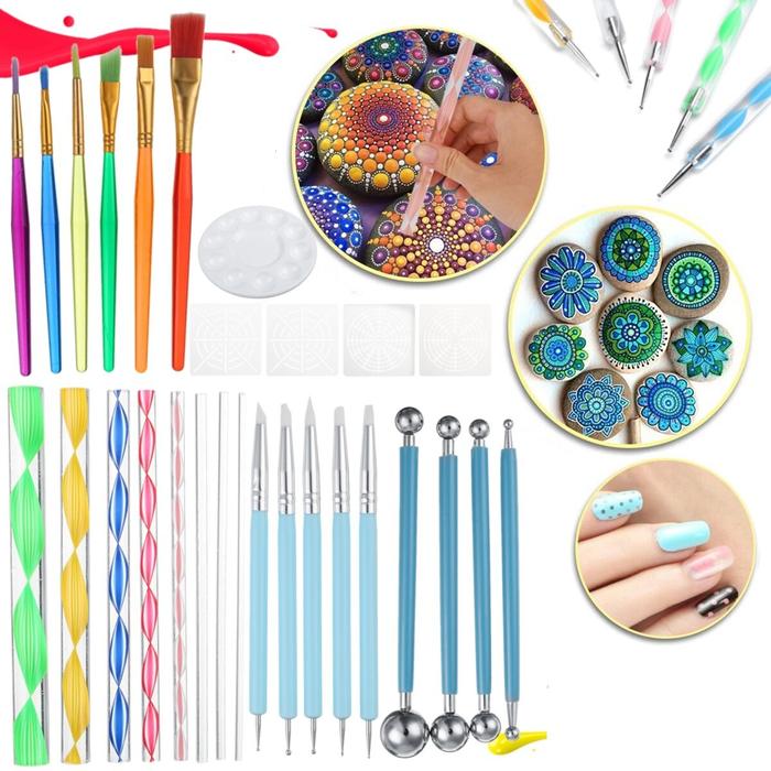 Jual Tool 28Pcs Mandala Dotting Tools Set Rock Painting Kit Nail