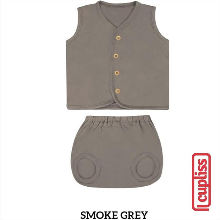 Gambar Smoke Grey Little Palmerhaus Button Tee Sleeveless Baju Bayi Kancing - 0-6 bulan dari Cupliss undefined Tokopedia