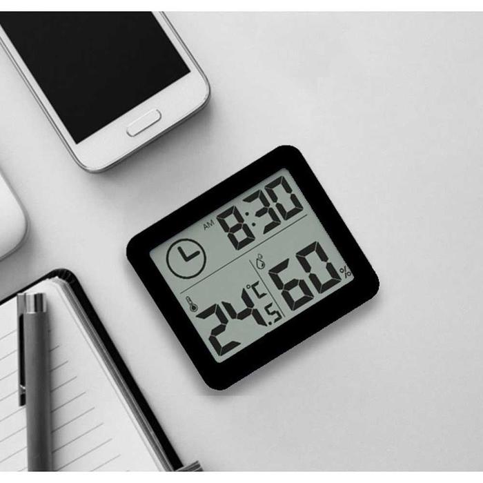 Gambar ANENG Jam Digital Meja Dinding Thermometer Hygrometer Sensor - ZL20 - Hitam dari Netermart undefined Tokopedia