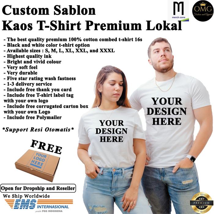Jual Kaos Custom Cotton Combed 16s 