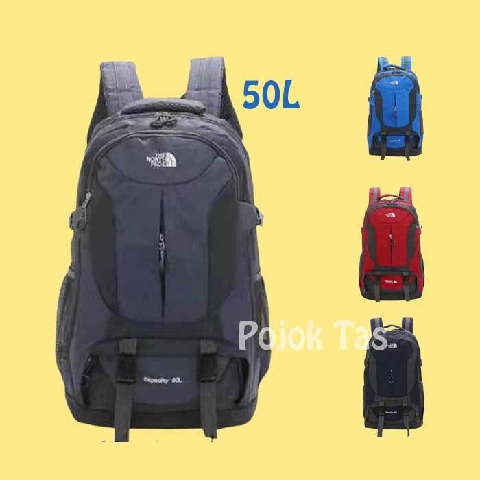 Gambar Ransel TNF Tas Punggung The North Face Outdoor 50L Import 6311 - Abu-abu dari GROSIR POJOK TAS undefined Tokopedia