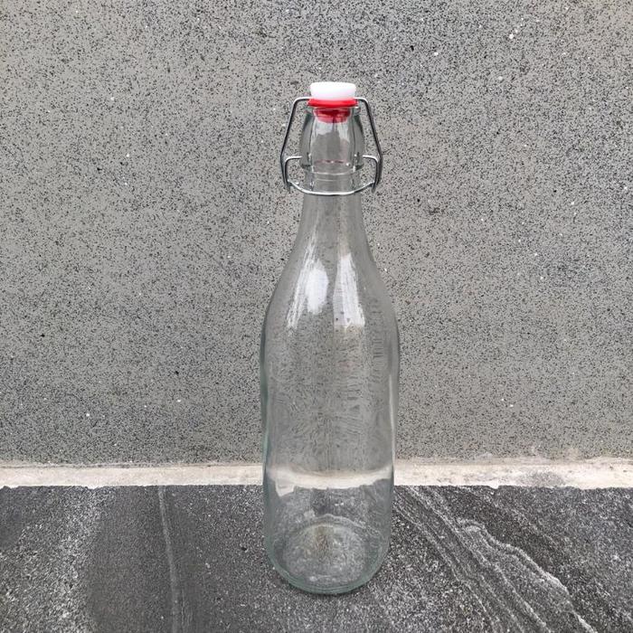 Gambar Botol Kaca 1000ml 500ml tutup swing / glass bottle 1L 500ml Jar Wadah - 1000ML dari HS PACKAGING undefined Tokopedia