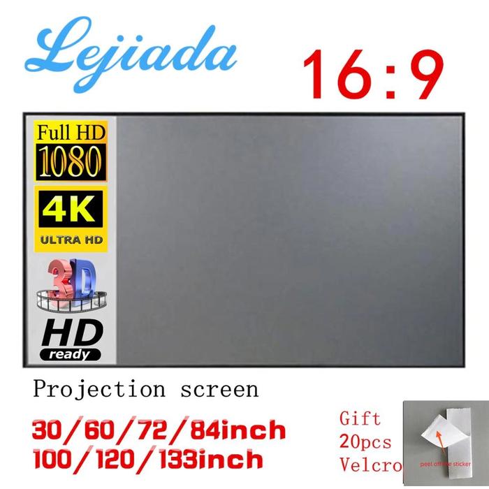 Gambar Layar Proyektor 4K HD Anti-light Ambient Screen Curtain Kain Projector - 60 Inch dari dpc-shop undefined Tokopedia