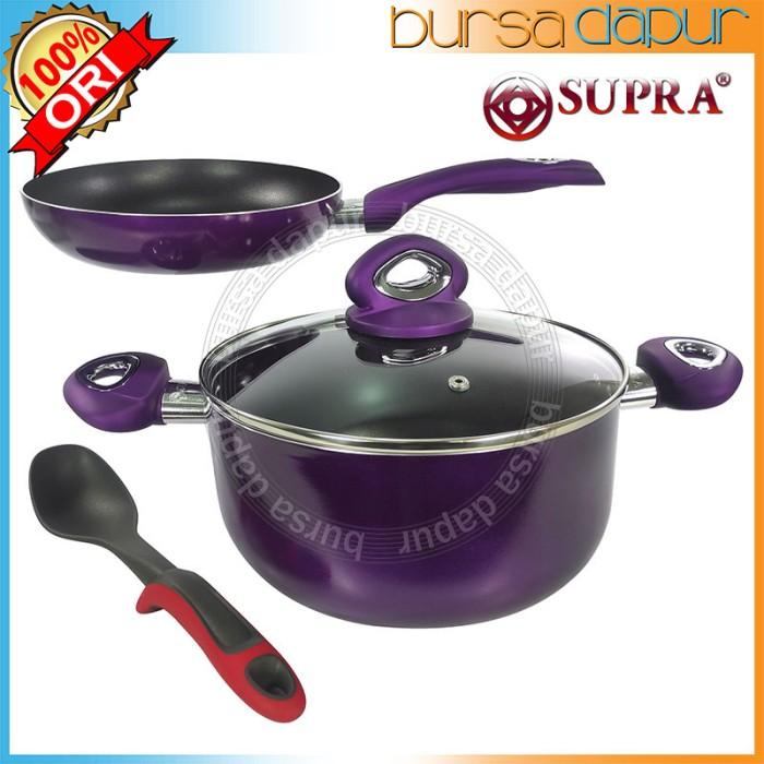 Gambar Supra Rosemary Non Stick Cookware Set Jasmine Panci Anti Lengket - Purple dari Bursa Dapur Mall undefined Tokopedia