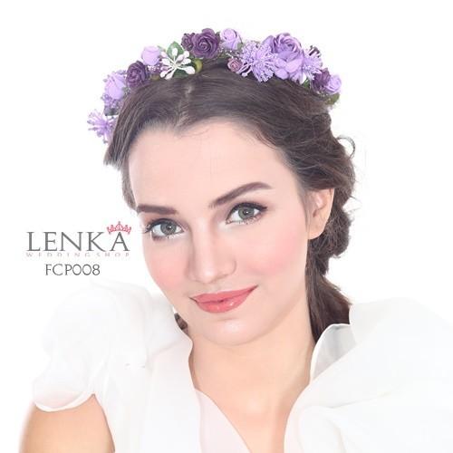 Gambar Flower Crown Pesta Peach Wanita l Mahkota Bunga Lenka - FCP005 - Ungu dari Lenka Wedding Shop undefined Tokopedia
