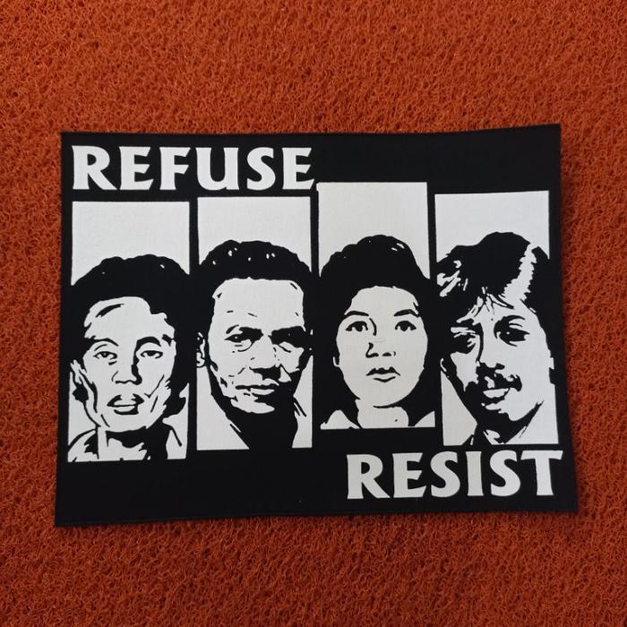 Gambar [BAYAR COD] BACKPATCH SABLON REFUSE RESIST BIG SIZE - REFUSE RESIST dari KING EMBLEM BORDIER undefined Tokopedia