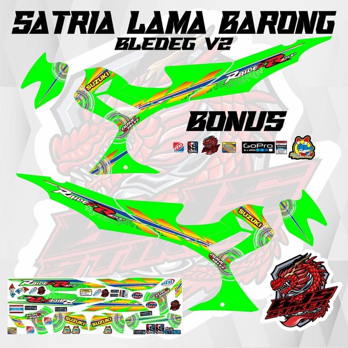 Gambar decal stiker striping satria fu lama barong grafis bledeg V2 NEW - HIAU MUDA, HOLOGRAM dari BJS STIKER CUSTOM STIKER MOTOR undefined Tokopedia