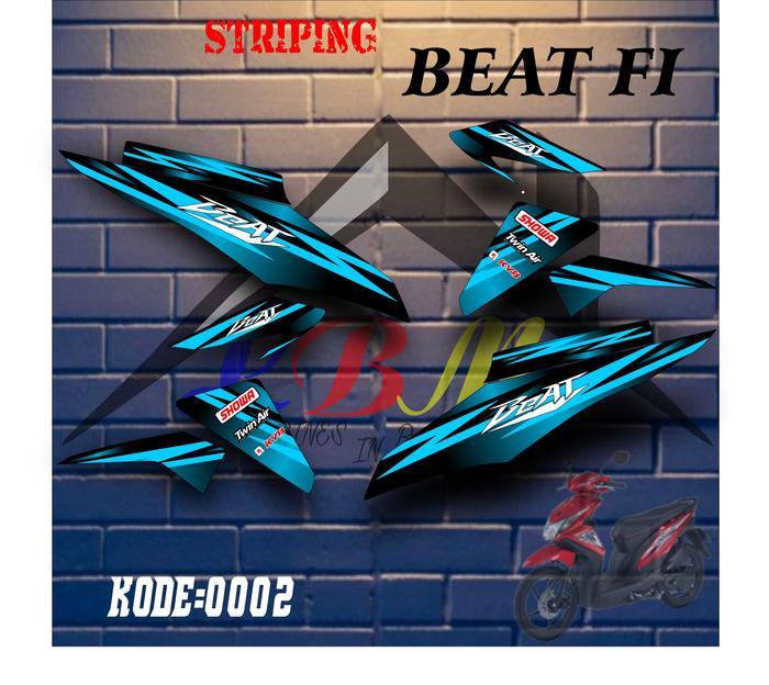 Gambar stiker striping list variasi beat fi - sky blue dari fs stripping undefined Tokopedia