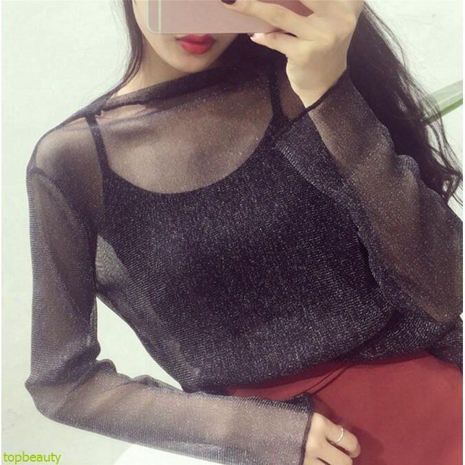 Jual Glitter See-through Long Sleeve 