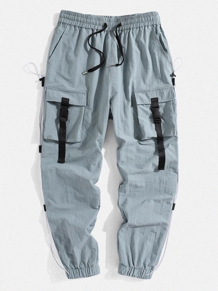 Men's Trousers Man Shell Buckle Joggers Men Relaxed Fit Cargo
