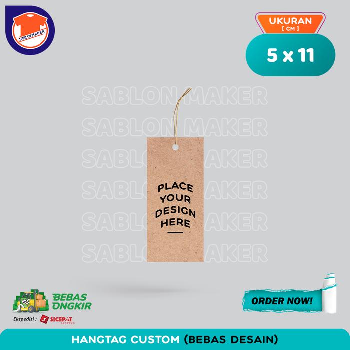 Gambar Hangtag Kraft Label Custom Langsung Jadi - Cetak 2 Sisi dari Sablon Maker undefined Tokopedia
