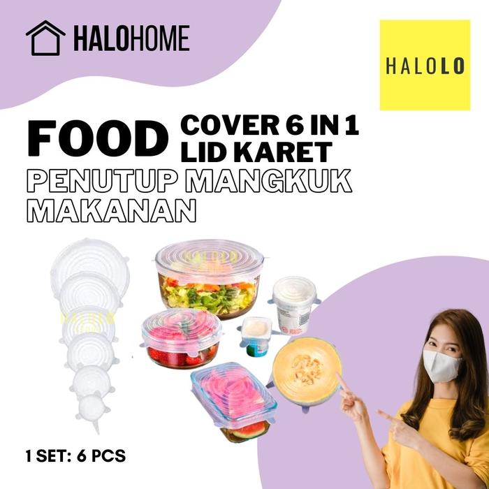 Gambar FOOD COVER 6 IN 1 LID KARET Penutup Makanan Mangkuk Tutup Silikon Set Botol dari Halolo Store undefined Tokopedia