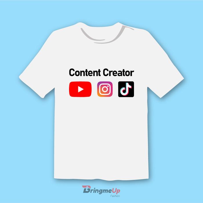 Gambar Kaos YouTube Instagram TikTok - Prem-Gildan T-Shirt / Content Creator - Putih, S dari BringmeUp Store ID undefined Tokopedia