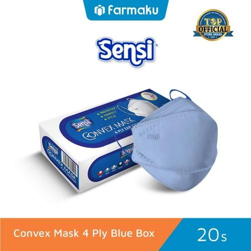 Gambar Sensi Convex Mask 4 Ply Earloop Blue Box Isi 20 Pcs - Masker Medis dari Farmaku undefined Tokopedia