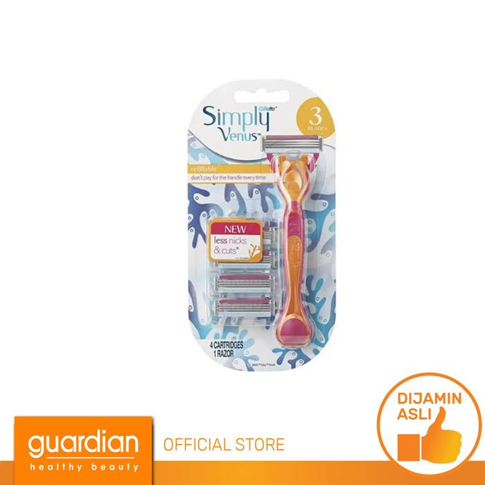Gambar Gilette Simply Venus Hybrid 1 Razor + Cart 3S dari Guardian Official Store undefined Tokopedia