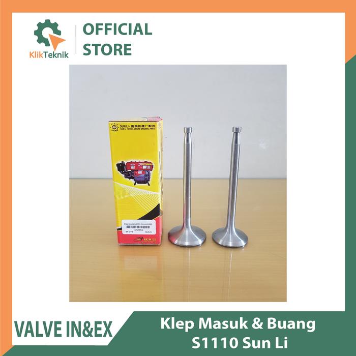 Gambar Klep masuk&buang/valve in&ex S1110 (9mm) JD/Sun Li dari KlikTeknik undefined Tokopedia