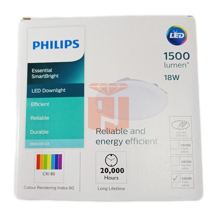 Gambar LED Downlight Panel Philips DN020B G3 18W Lampu Essential 18 W Watt 7" - Putih dari Permata Jaya Electric undefined Tokopedia