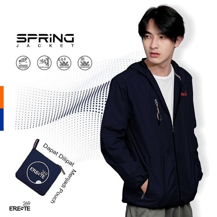 Gambar JAKET WANITA DAN PRIA PREMIUM PARASUT WATERPROOF SPRING LARI SEPEDAAN - NAVY BLUE, XXL dari Sanasinisenang undefined Tokopedia