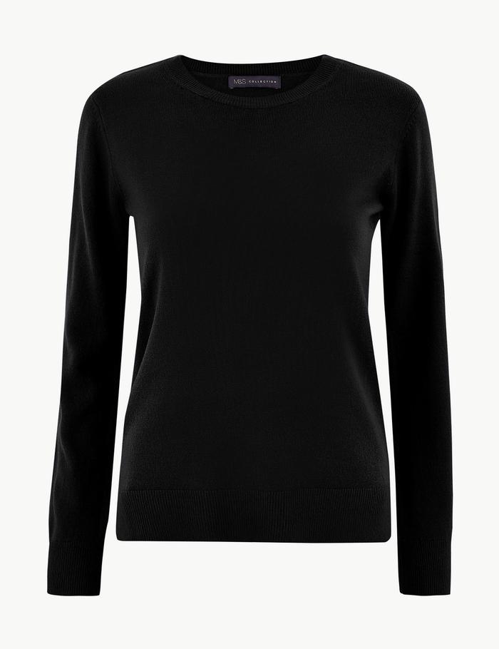 Gambar Marks & Spencer - Sweater Wanita - Supersoft Crew Neck Jumper - BLACK, 10 dari Marks & Spencer ID undefined Tokopedia