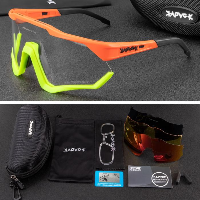 Jual KAPVOE SPECTA Photochromic Cycling Sunglasses FREE COLOR LENS - 10  OrangeGrnRed - Kota Surabaya - rockbros surabaya | Tokopedia