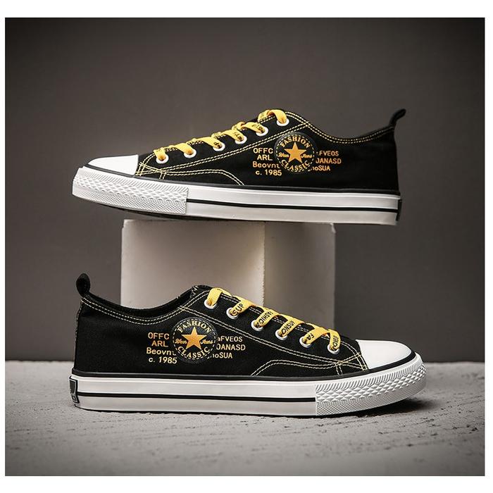 Gambar Sneakers ROCKY  by MEFOOT |  Sepatu Sneaker Wanita Import model Flat Kanvas Warna Hitam - 36 dari MeFoot ID undefined Tokopedia