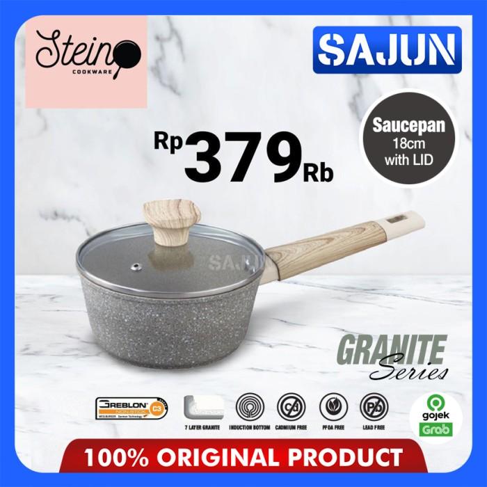 Gambar STEIN PAKET CARRARA Granite Greblon Set Wok Pan 32cm & Sauce Pan 18cm - SAUCE PAN 18CM dari Sajun Electronic Tangerang undefined Tokopedia