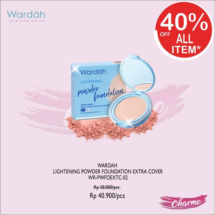 Gambar (READY & ORI) Wardah Lightening Powder Foundation Extra Cover - 03.SHEER PINK dari Charme store_NEW undefined Tokopedia