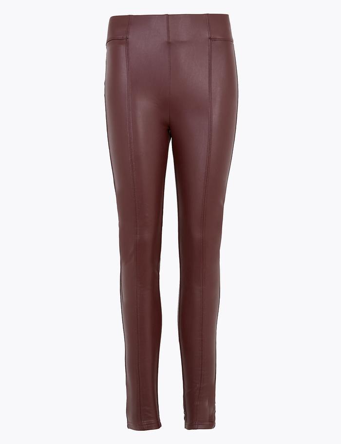 Faux Leather High Waisted Leggings 
