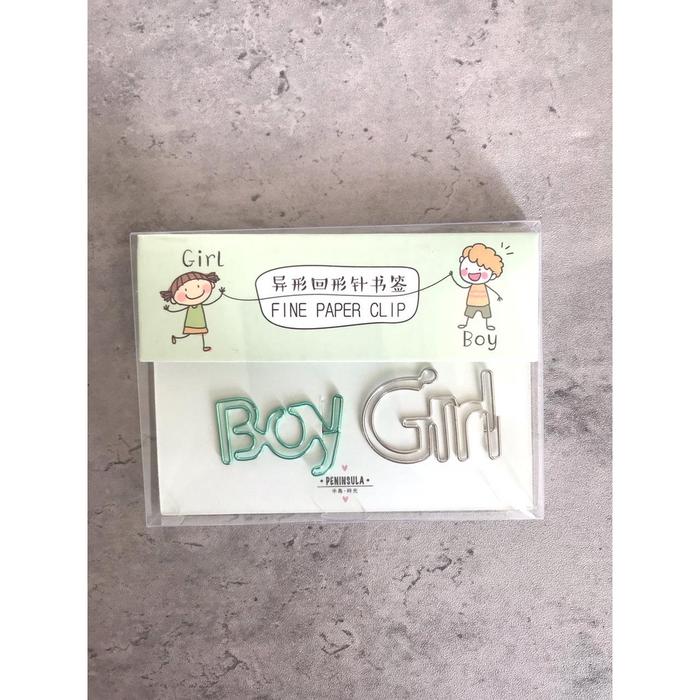 Gambar Paper Clip / Klip Kertas / Penjepit Keras - GIRL BOY Green dari Little o store undefined Tokopedia